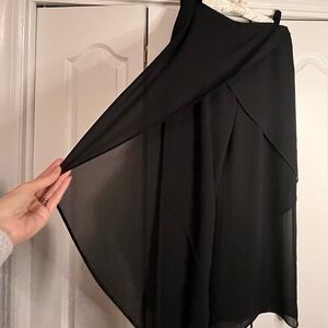 Vintage Onyx Nite By Wendye Chaitin Black Chiffon Overlay Wide Leg Pants XL USA